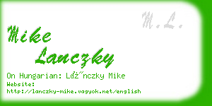 mike lanczky business card